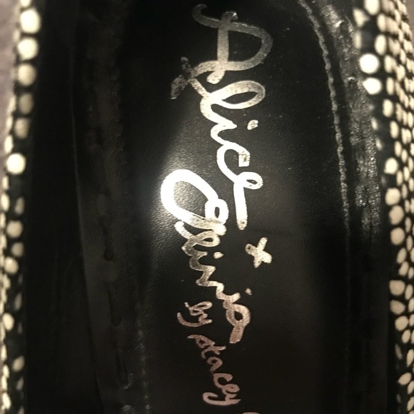 Alice & Olivia Black White Devon Heels Size 8 - Picture 6 of 6